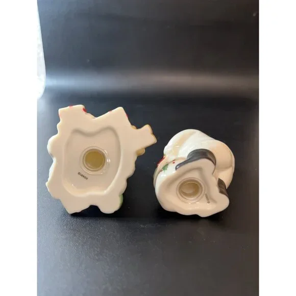 Lenox Christmas Tree Santa Salt & Pepper Shakers Holiday Table Gold Tone Mittens - Picture 6 of 7